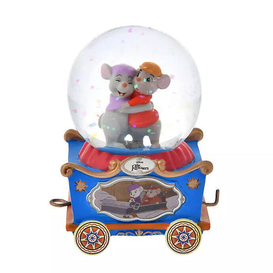 Disney Store JAPAN The Rescuers Bianca & Bernard Snow Globe Mini Dolly Trolley