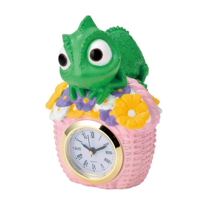 Disney Pascal Desk Table Clock Flower Basket Tangled Figurine Analog Seto Craft