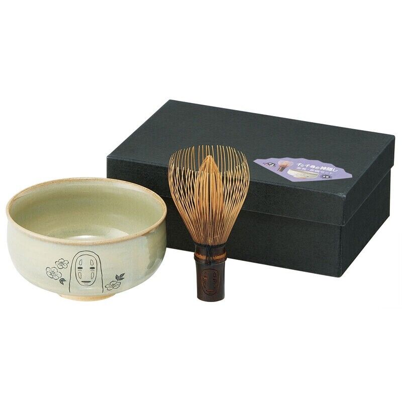 Studio Ghibli Spirited Away Matcha Bowl Akahadayaki and Tea Whisk Chasen Set