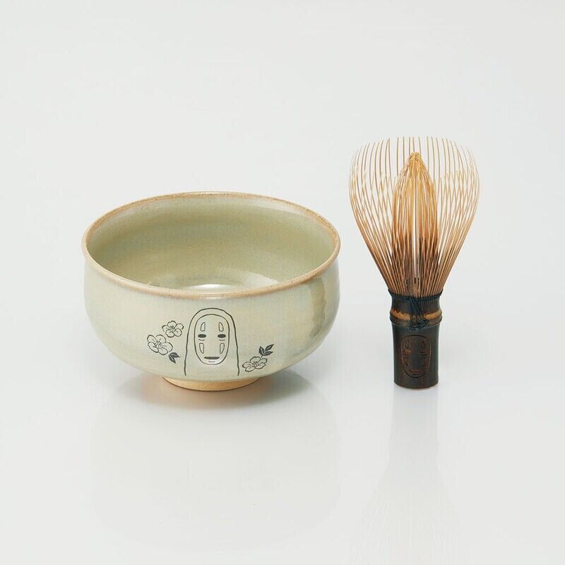 Studio Ghibli Spirited Away Matcha Bowl Akahadayaki and Tea Whisk Chasen Set