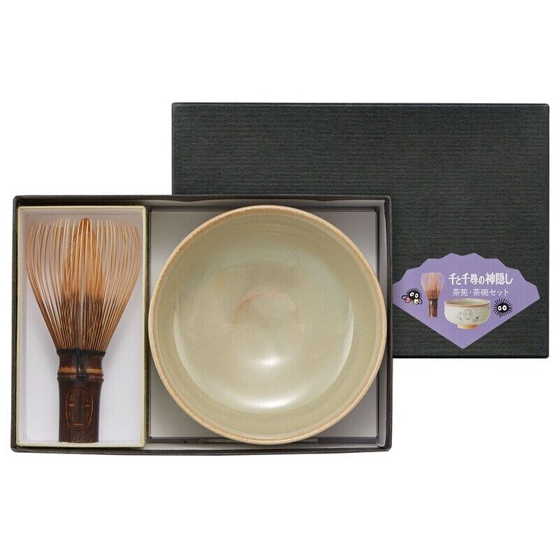 Studio Ghibli Spirited Away Matcha Bowl Akahadayaki and Tea Whisk Chasen Set