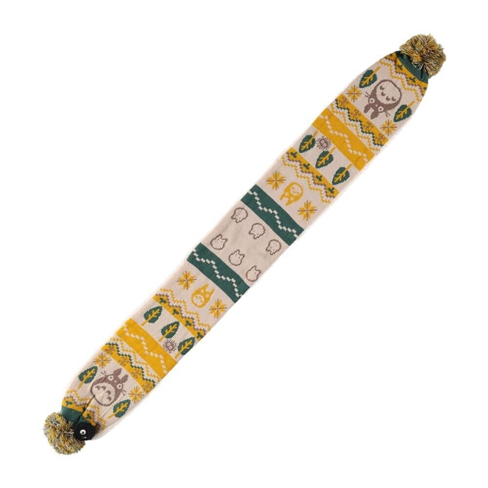 Studio Ghibli My Neighbor Totoro Knit Scarf Kids 41in Boa Beige Green Comforter