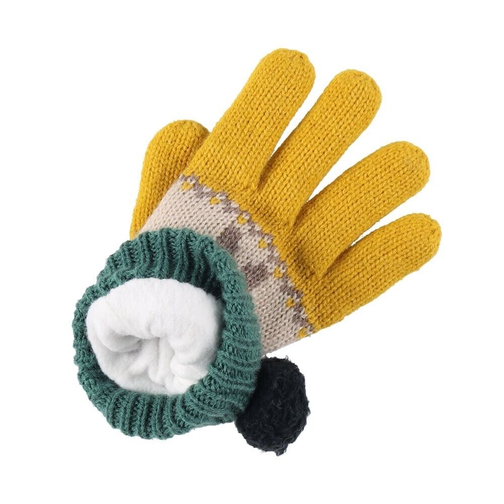 Studio Ghibli My Neighbor Totoro Knit Glove Kids 7.4in Fleece Beige Green Winter