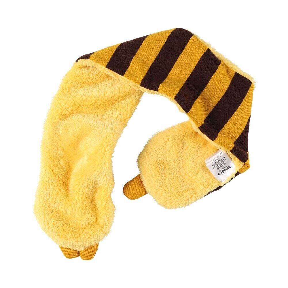 Ghibli My Neighbor Totoro Knit Scarf Kids 39in Cat Bus Boa Brown Yellow Border