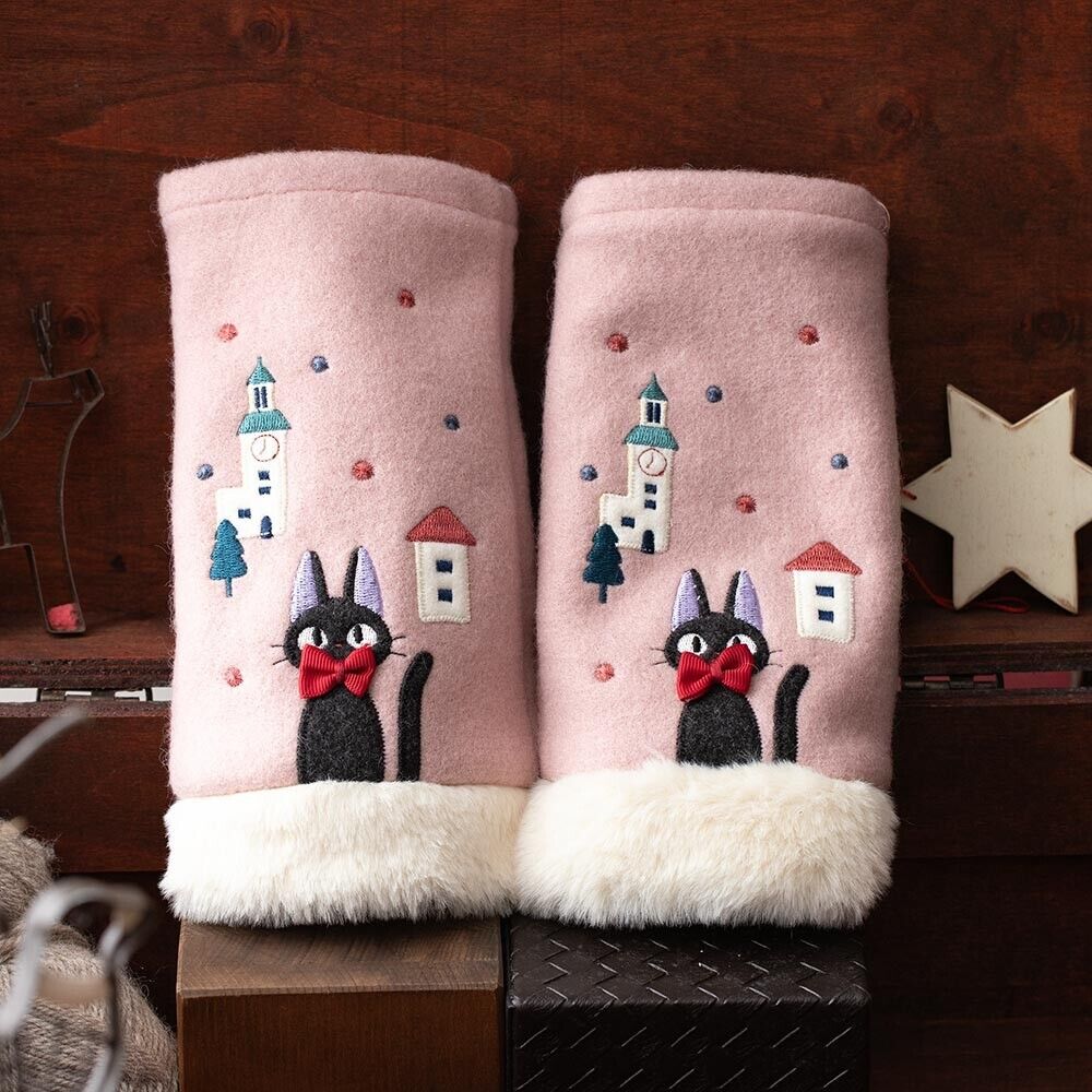 Studio Ghibli Kiki's Delivery Service Glove Mitten Jiji Cat Smartphone Slit Pink