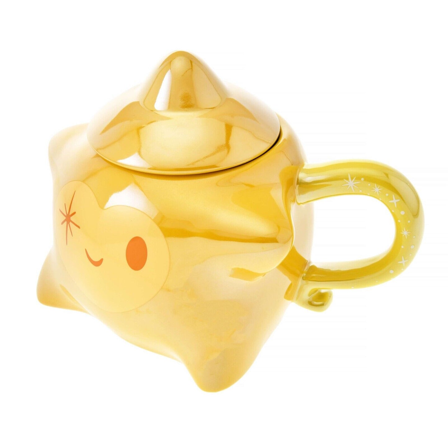 Disney Store Japan Wish 3D Movie Star Mug Cup Lid Ceramic Yellow Drink Tableware