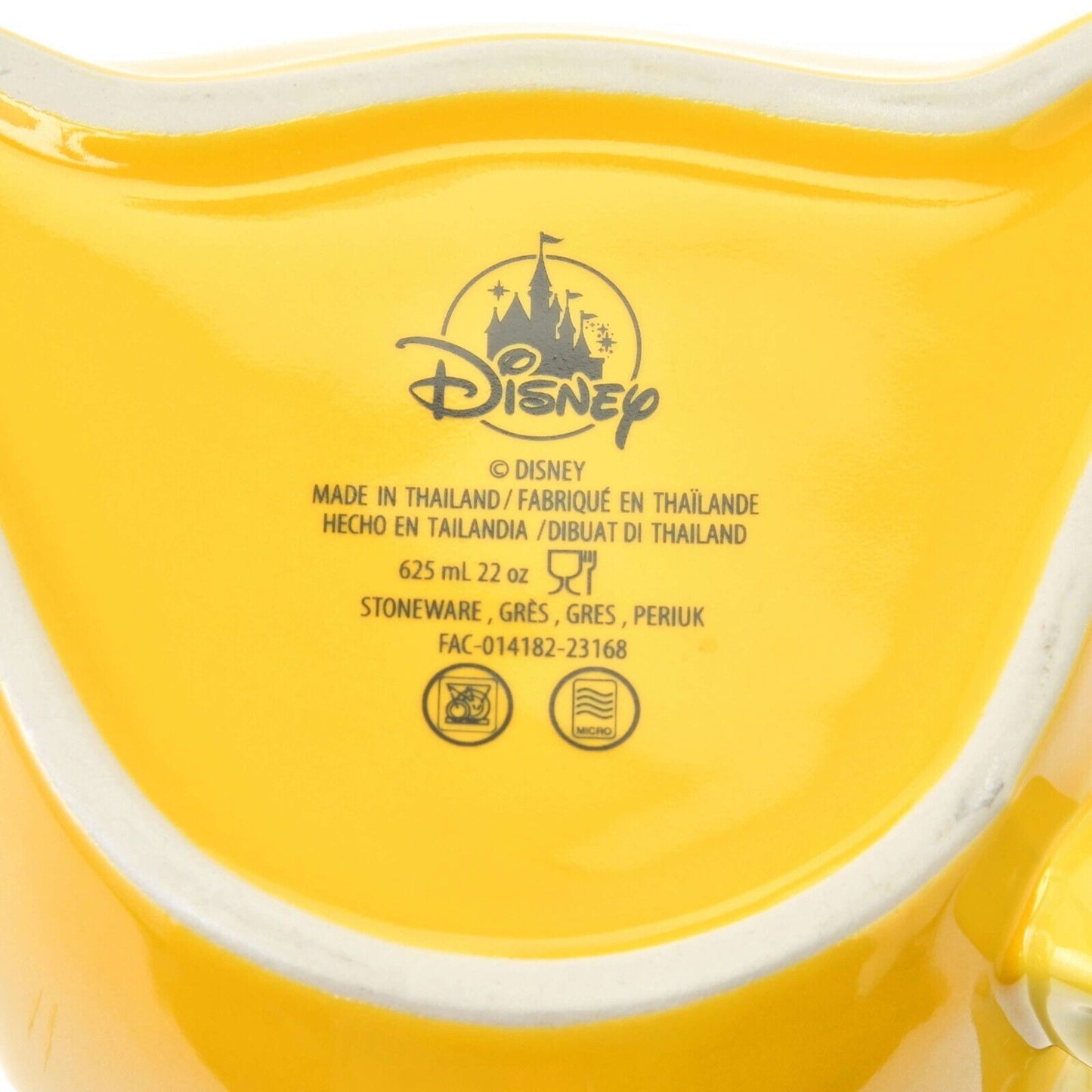 Disney Store Japan Wish 3D Movie Star Mug Cup Lid Ceramic Yellow Drink Tableware