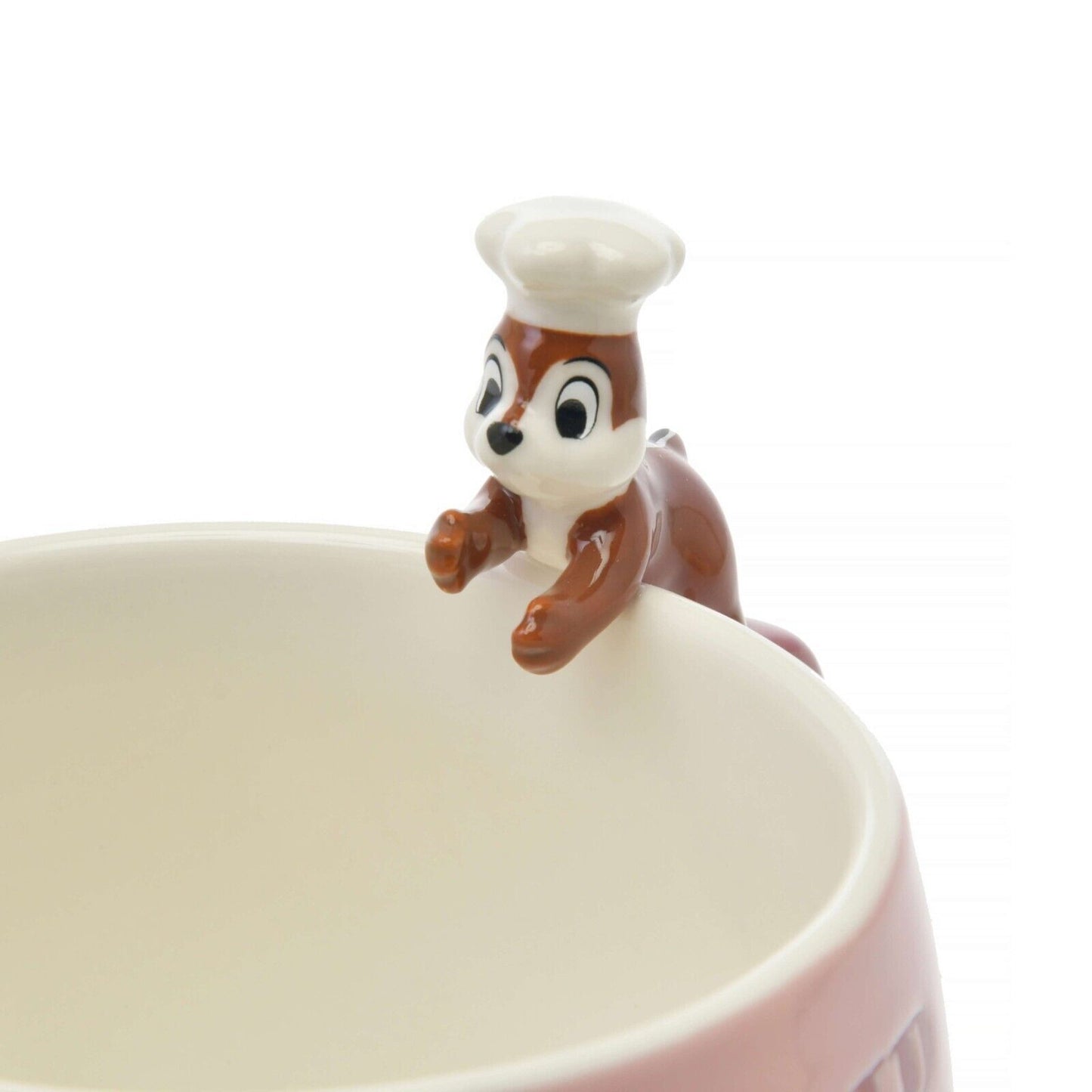 Disney Store Japan Chip and Dale Soup Mug Cup Spoon Set Pink Ceramic Drinkware