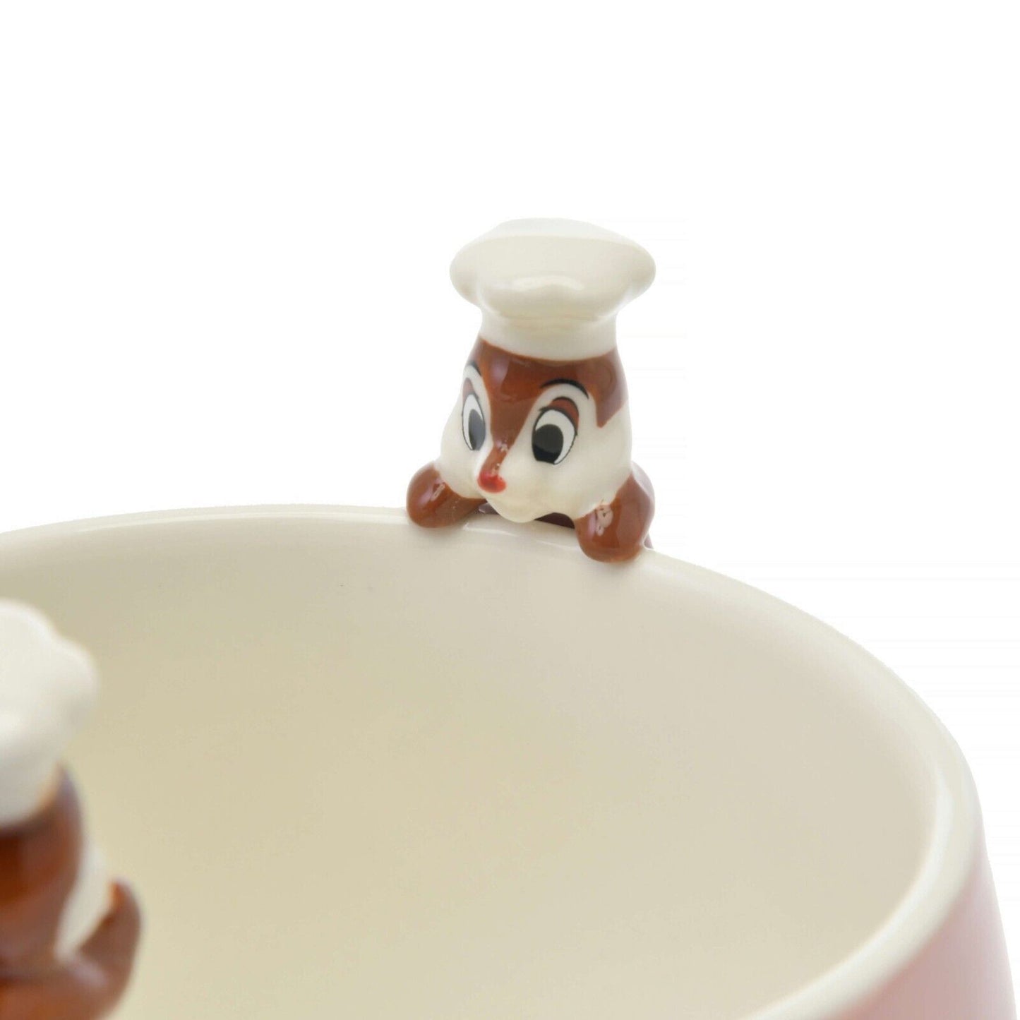 Disney Store Japan Chip and Dale Soup Mug Cup Spoon Set Pink Ceramic Drinkware