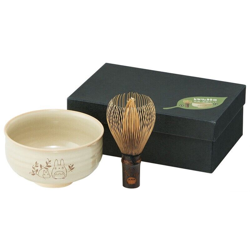 Studio Ghibli My Neighbor Totoro Matcha Bowl Akahadayaki & Tea Whisk Chasen Set