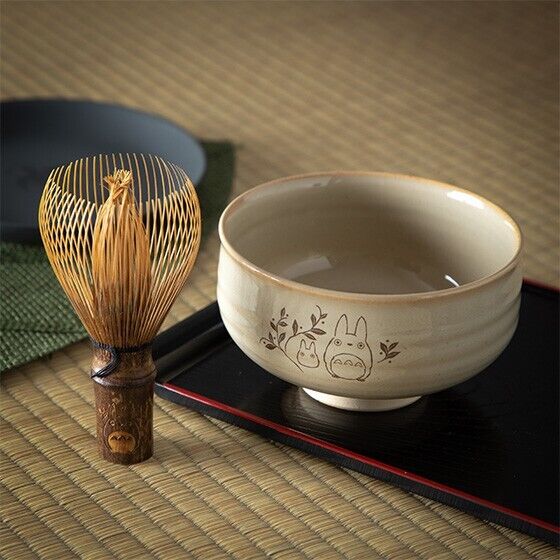 Studio Ghibli My Neighbor Totoro Matcha Bowl Akahadayaki & Tea Whisk Chasen Set