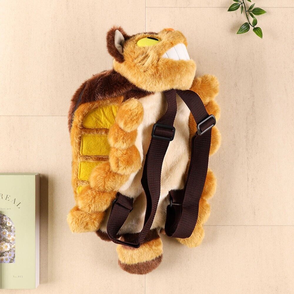 Studio Ghibli My Neighbor Totoro Cat Bus Plush Rucksack Backpack Smirking Face