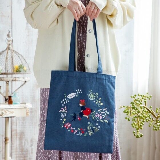 Kiki's Delivery Service Flower Wreath Embroidery Series Tote Bag Donguri Closet