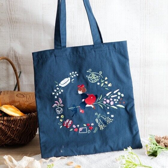 Kiki's Delivery Service Flower Wreath Embroidery Series Tote Bag Donguri Closet