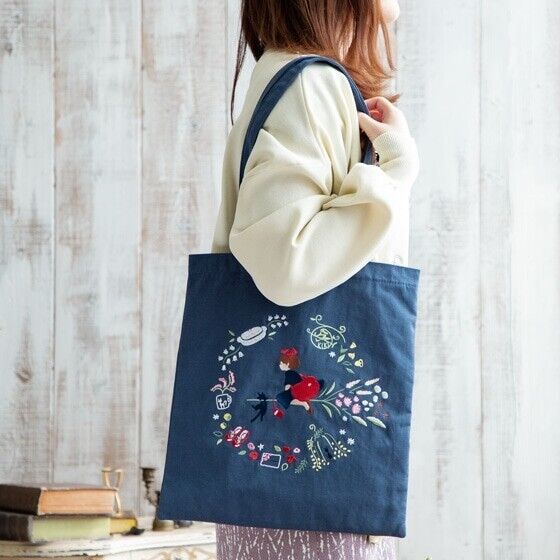 Kiki's Delivery Service Flower Wreath Embroidery Series Tote Bag Donguri Closet