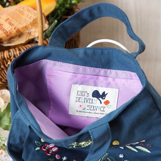 Kiki's Delivery Service Flower Wreath Embroidery Series Lunch Tote Bag Donguri